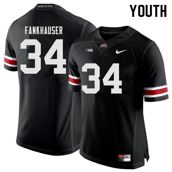 Ohio State Buckeyes Owen Fankhauser Youth #34 Black Authentic Stitched College Football Jersey